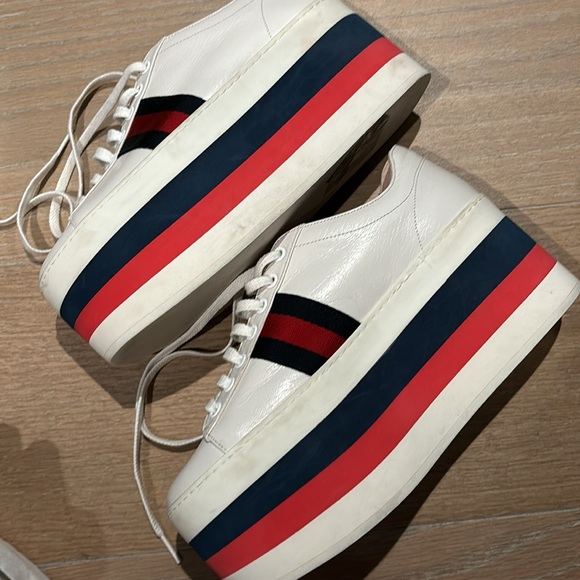 100% AUTHENTIC GUCCI “ACE”  PLATFORM SNEAKER. - Picture 5 of 5